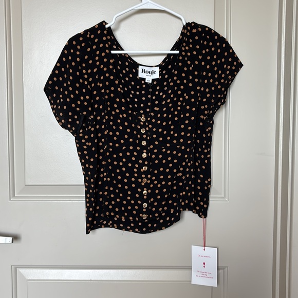 Rouje Polka Dot Women's Top Size 44 - Picture 2 of 10